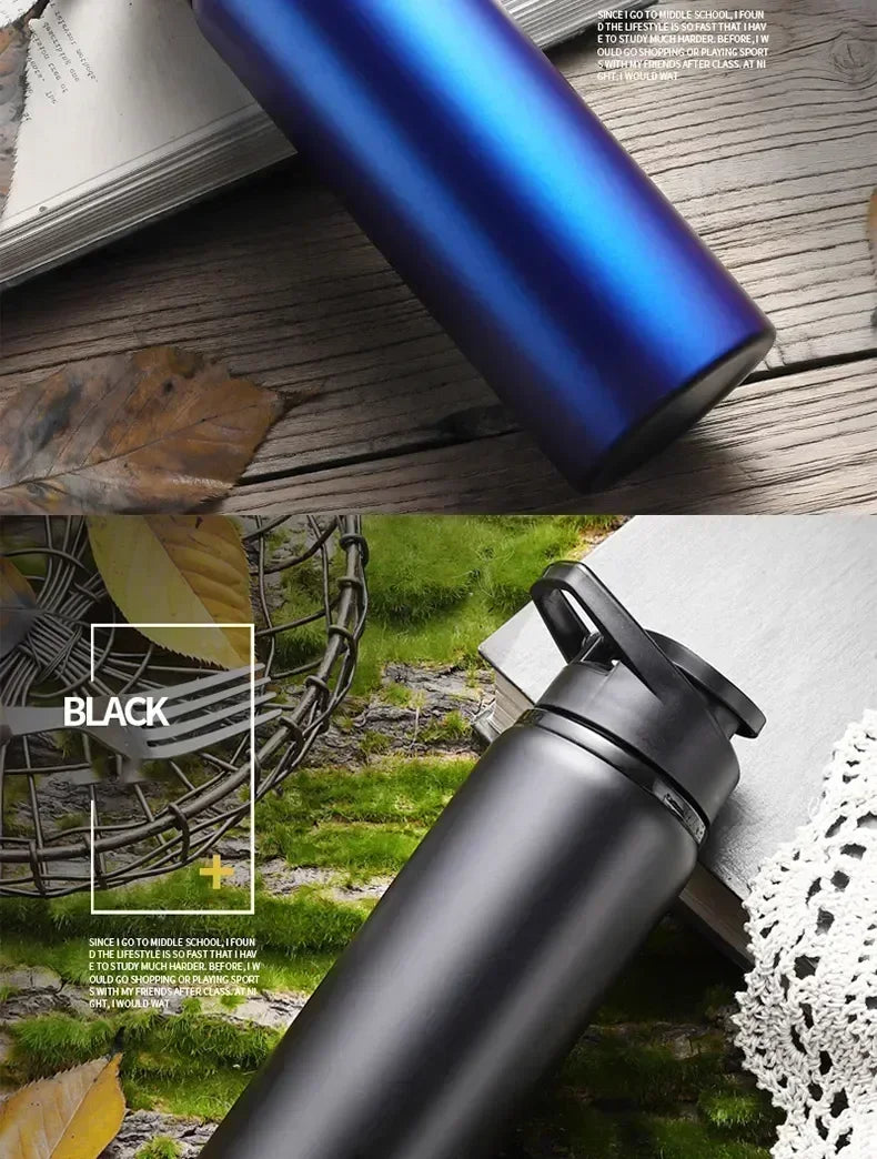 1-3PCS Stylish Portable Stainless Steel  Sports Water Bottle Leisure Bike Riding Drinking Water Bottle Outdoor Sport Travel Cup