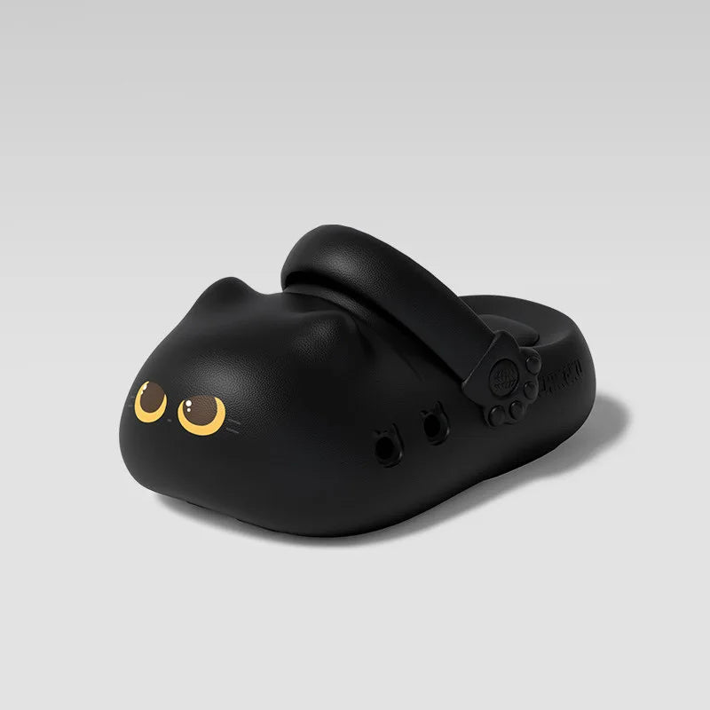 Kawaii Kitty Designer Slippers Women's Bottom Cat Paw Shoes Winter Warm Waterproof Mules Clogs Woman Kitten Home Slipper Adult