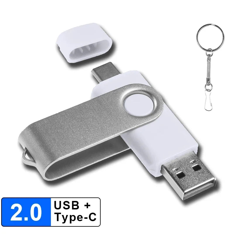 Multifunctional OTG 2 IN 1 Type-c USB Flash Drive Pendrive 128GB Cle Usb Флэш-накопител Stick 32/64 GB Pen Drive for Phone
