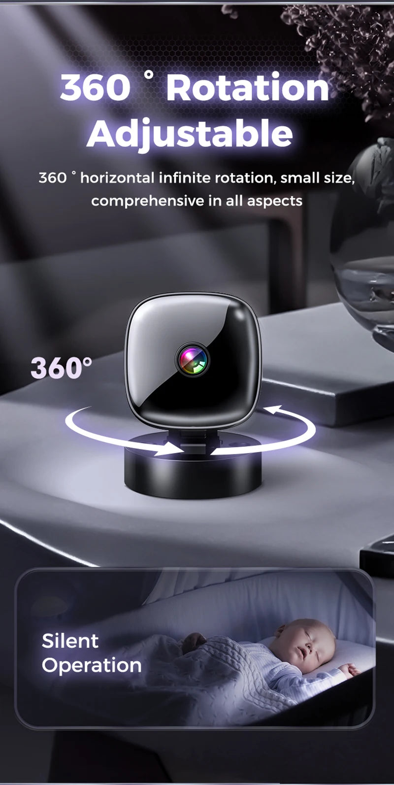Lenovo 6K HD Wifi Camera Mini Camera Wireless Security Protection Remote Monitor Camcorders Video Surveillance Home Smart Camera