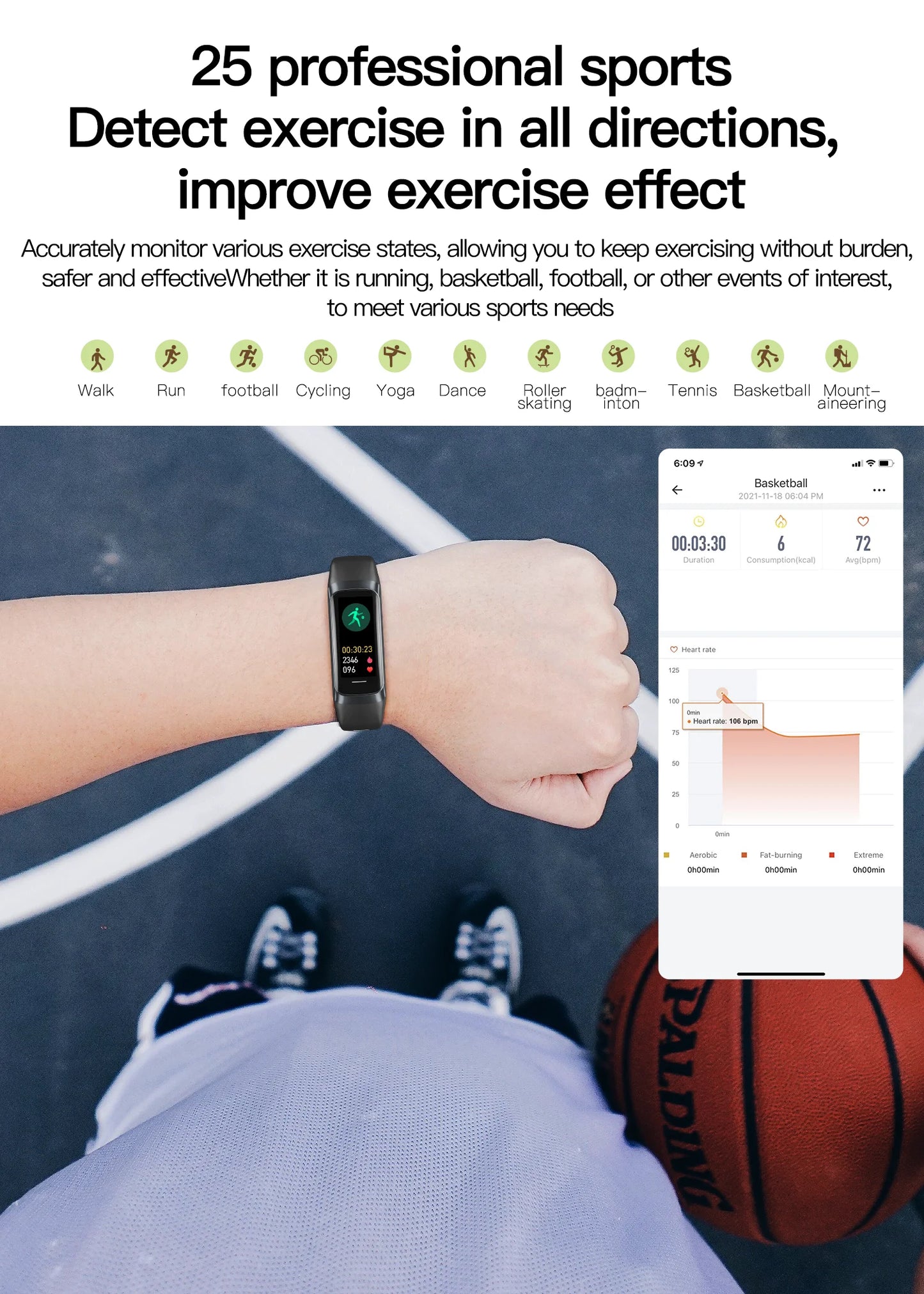LIGE Amoled Smart Watch Smartwatch Band Women Heart Rate Blood Waterproof Connected Smart Bracelet Sport Fitness Tracker  Watch