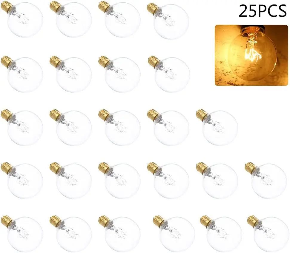 5-25PCS Vintage G40 Led String Light Replacement Bulb 1W 3V 120V 220V Plastic Shatterproof Globe Ball Lamp E12 Base 2700K Edison