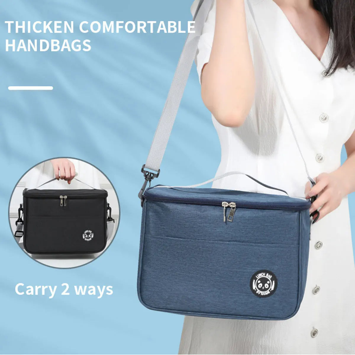 Thermal bag bento bag aluminum foil thickened lunch box thermal bag with rice shoulder strap bento bag one pack