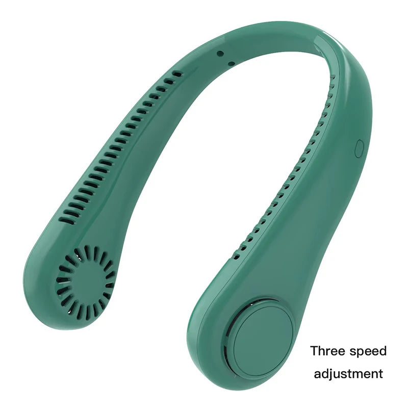 New Summer Portable Mini Hanging Neck Fan Bladeless Neckband Fan Digital Display Power Air Cooler USB Rechargeable Electric Fans