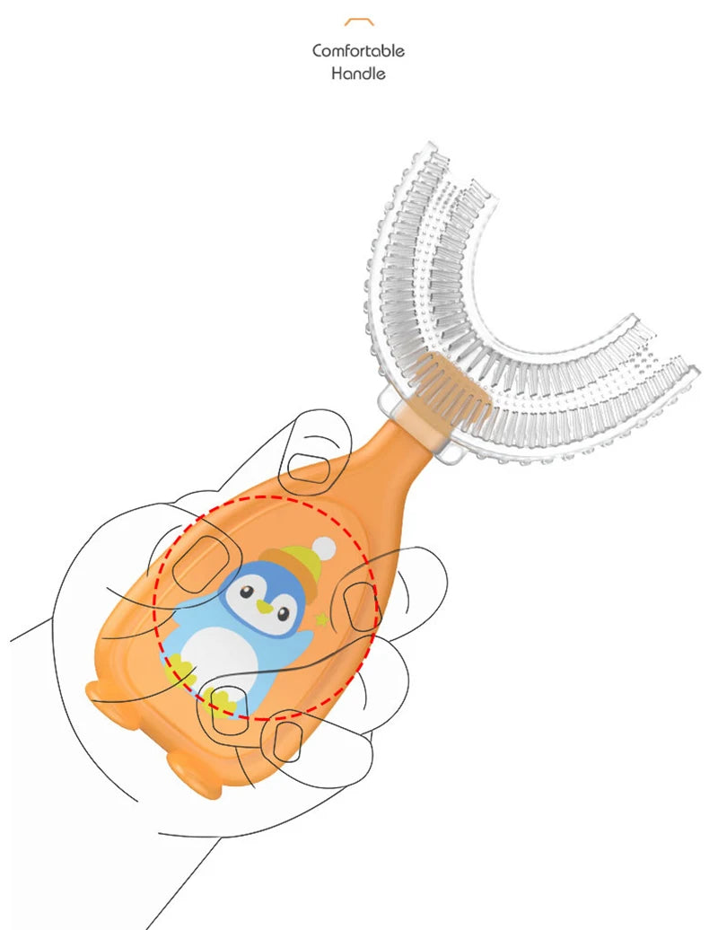 Children's 360 Degree Infant U-shaped Toothbrush Baby Health Teethers Soft Silicone Baby Brush Kids Teeth Oral Care Cleaning