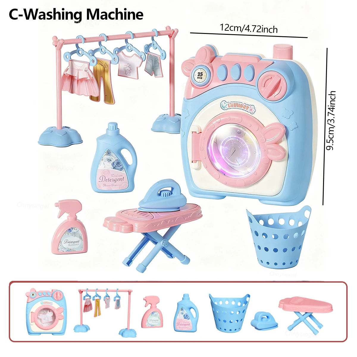 Pretend Play Toy Mini Kitchen Appliances Set for Toddlers Air Fryer Washing Mixer Educational Toys Gift for Kids Girls Boys