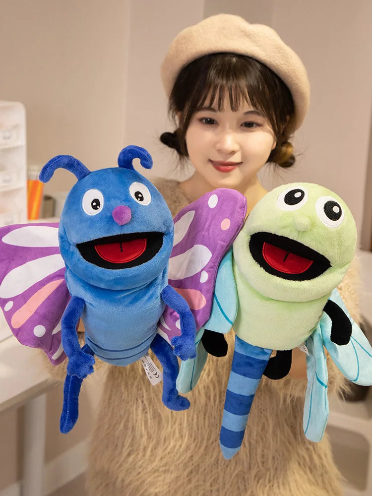 Hand Puppets Kids Toys Plush Insects Animal Caterpillar Ladybug Hand Puppets Doll Family Storytelling Role-playing Finger Toys