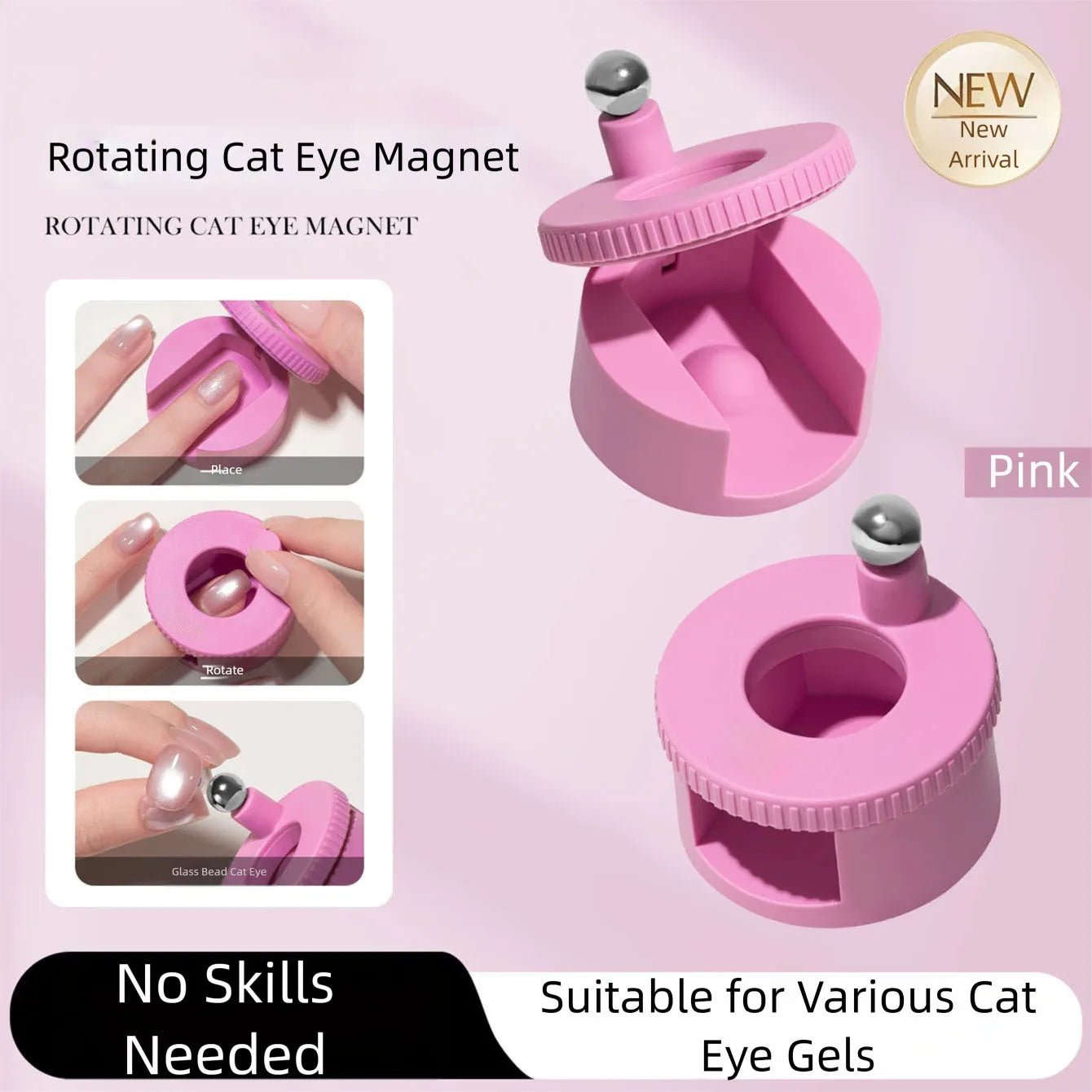 MIANEL New Upgrade 3-Second Hollow Cat Eye Magnet Strong Power Ring Magnet Fast Black Hole Effect for Magnetic Nail Art Beginner