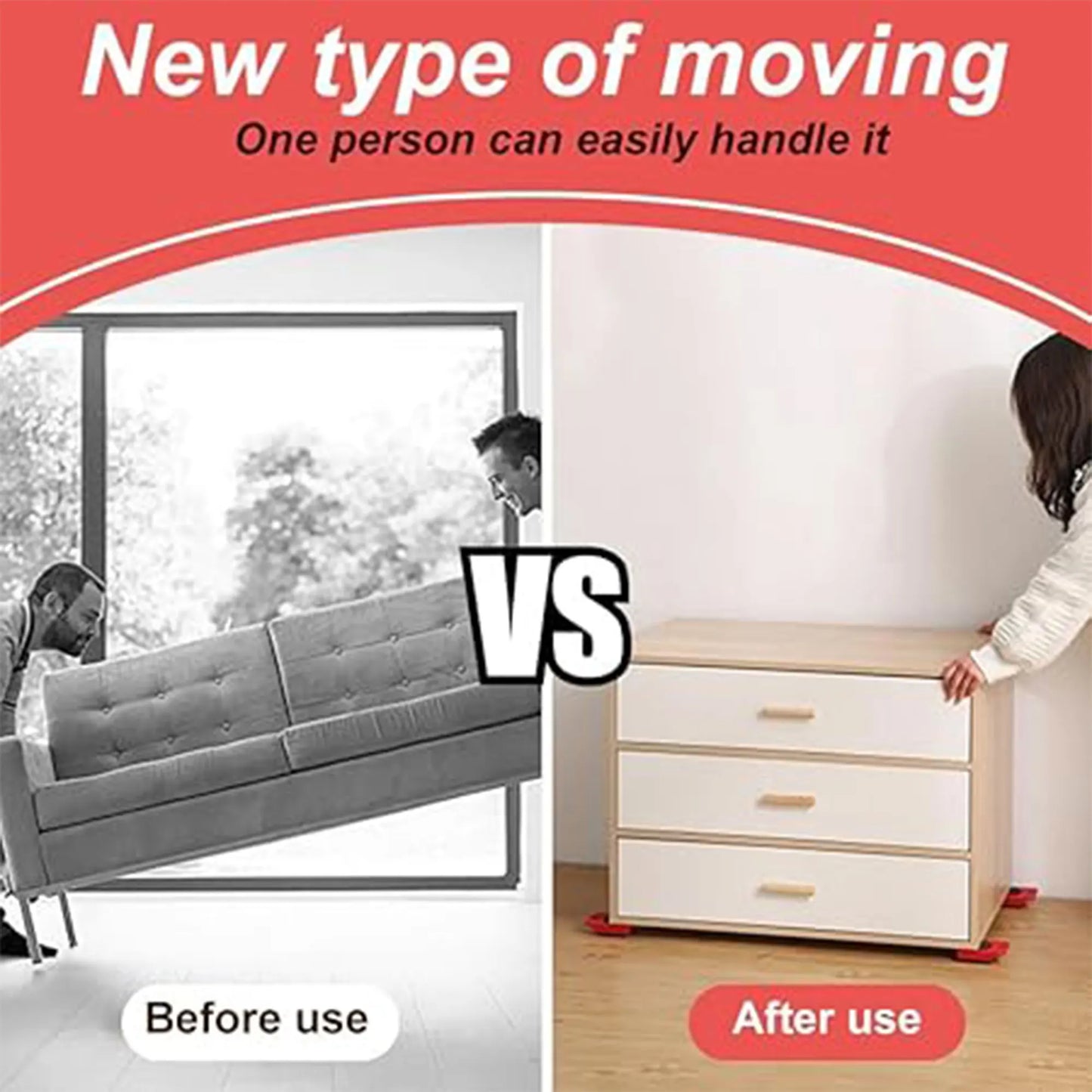 Furniture Lift Mover Tool Set Heavy Furniture Moving Sliders Appliance Rollers Heavy Duty Mover Dolly Sliders Tool  Lifter