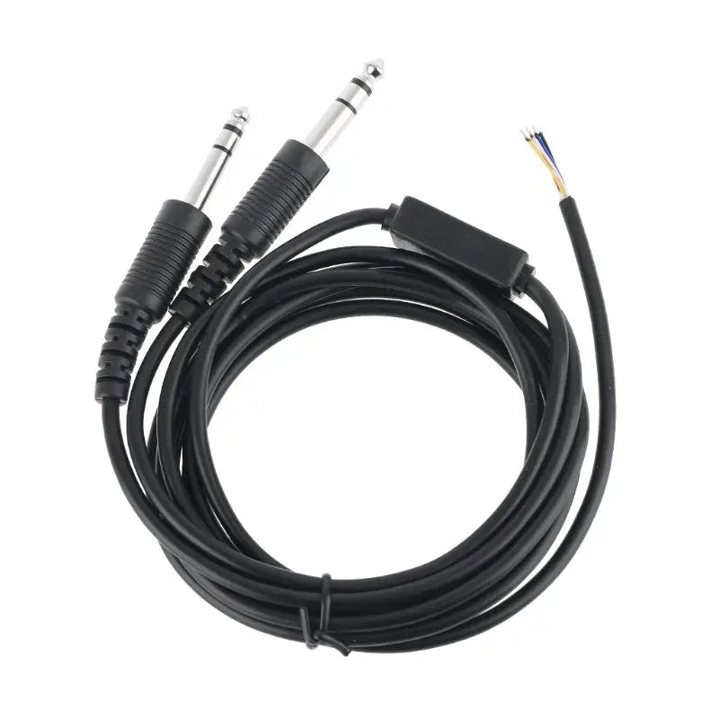 Repairing Cord 200cm DIY Aviation Headset Dual-plug Aircraft Headphones Cable