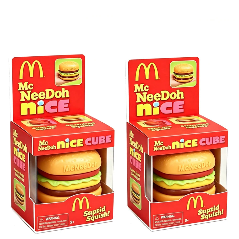 In Stock Schylling NeeDoh Burger Squishy Fidget Toy, Calms Mood, Offers Sensory Relief & Eases Anxiety, Non-toxic and Safe