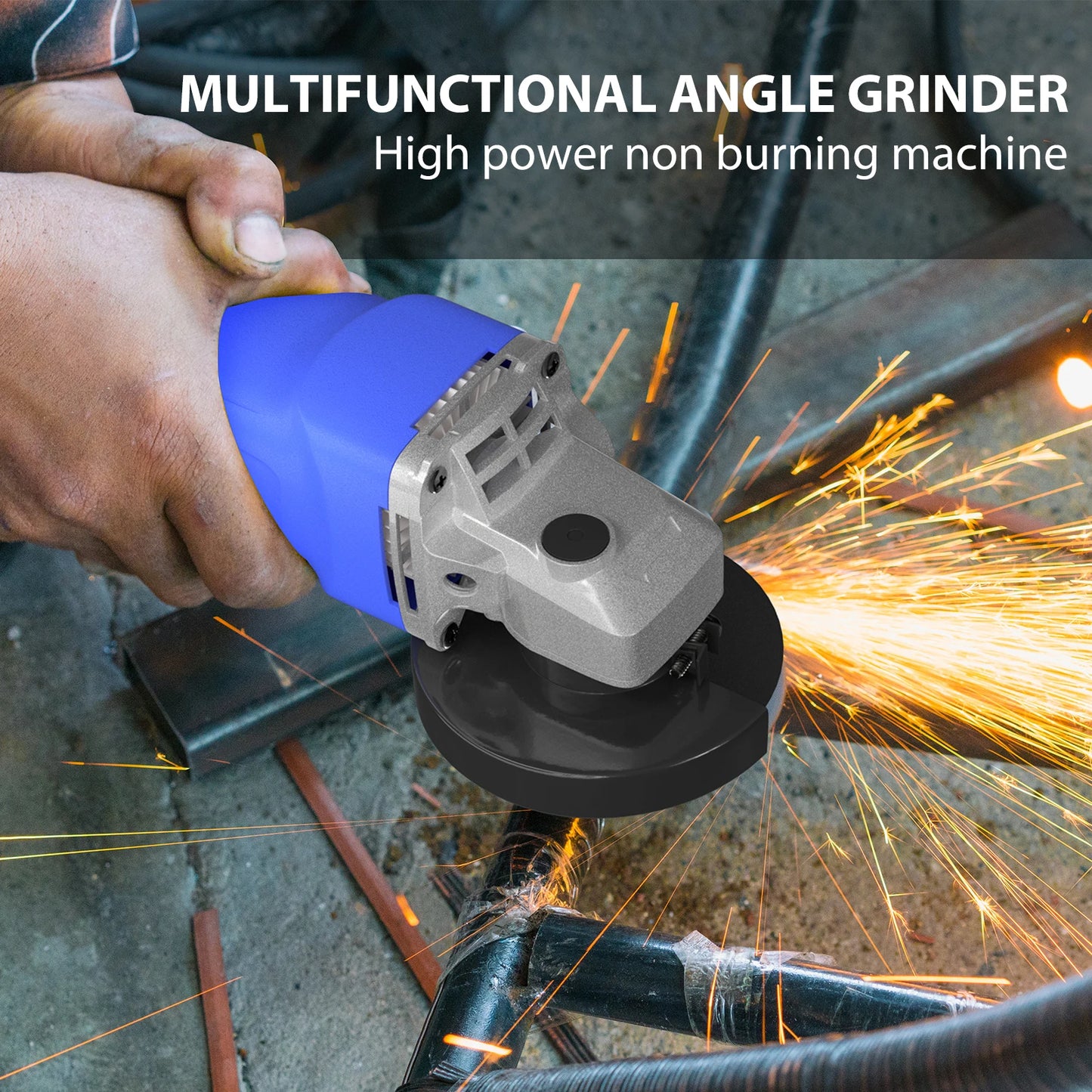 DayPlus 115mm Angle Grinder 4.5 inch 240V 5000W 12000rpm Electric Grinding Sander Corded for Metal,Tile Cutting Polishing M14