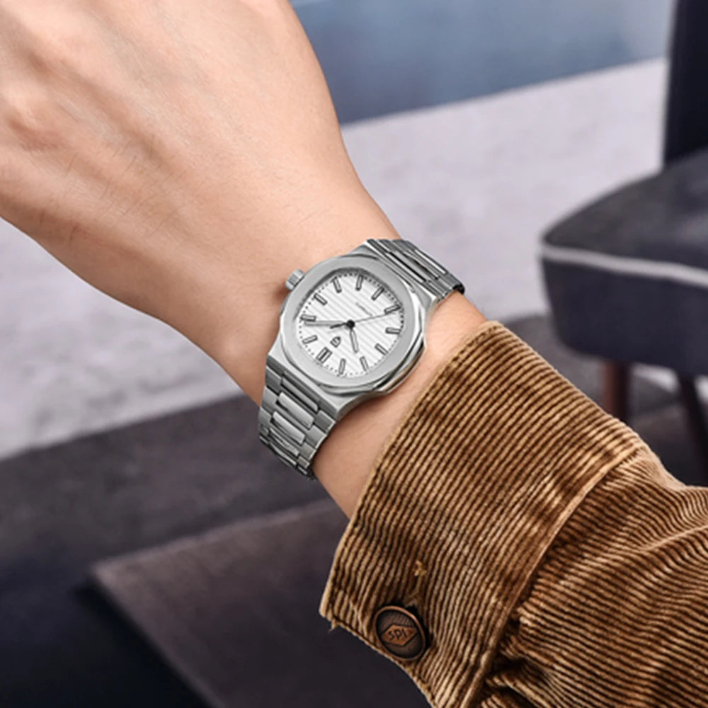 PAGANI DESIGN men's 1728 luxury Retro Mechanical Watch Men's Gift box stainless steel Sapphire glass 100m waterproof Men's Watch