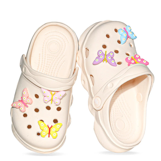 Comfortable and lightweight girls' clogs, can be worn in all seasons, exquisite butterfly shoes,summer hot beach shoes 1214