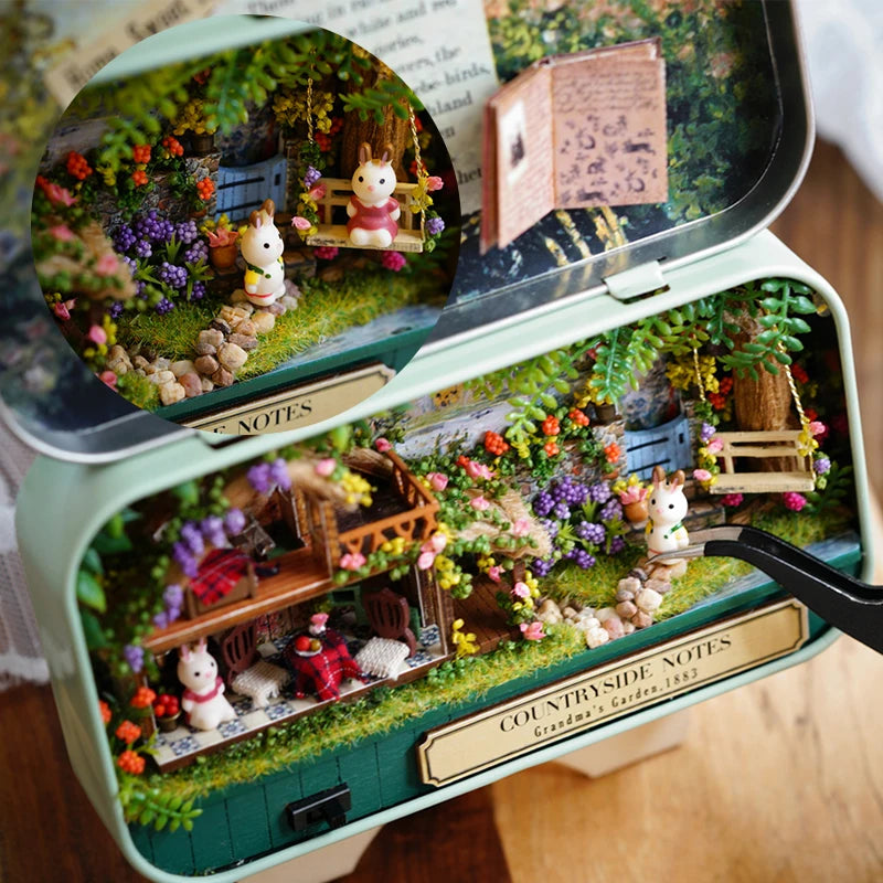 DIY Wood DollHouses Handmade Funny Box Theatre Miniature Box Cute Doll Houses 3D Puzzle Assembly Kits Birthday Gift Wooden Toys