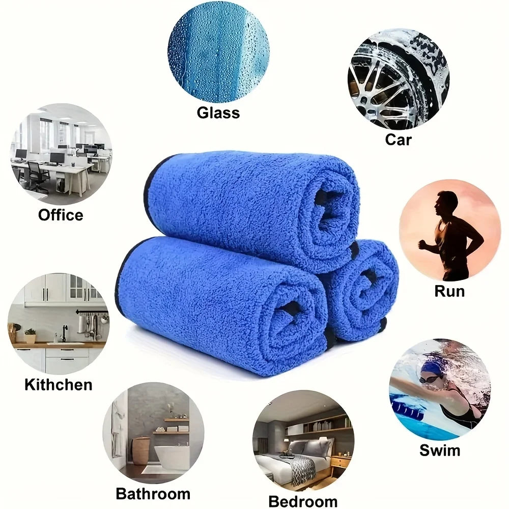 1-10pcs Microfiber Car Cleaning Towels Ultra Absorbent Car Drying Cloth Auto Detailing Washing Towel Father's Day Gift For Dad