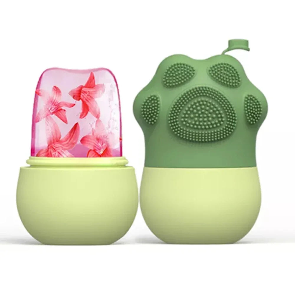 2 In 1 Ice Facial Roller Gua Sha Puffiness Roller Lifting Contouring Tools Ice Cube Trays Ice Balls Face Massager Beauty Care