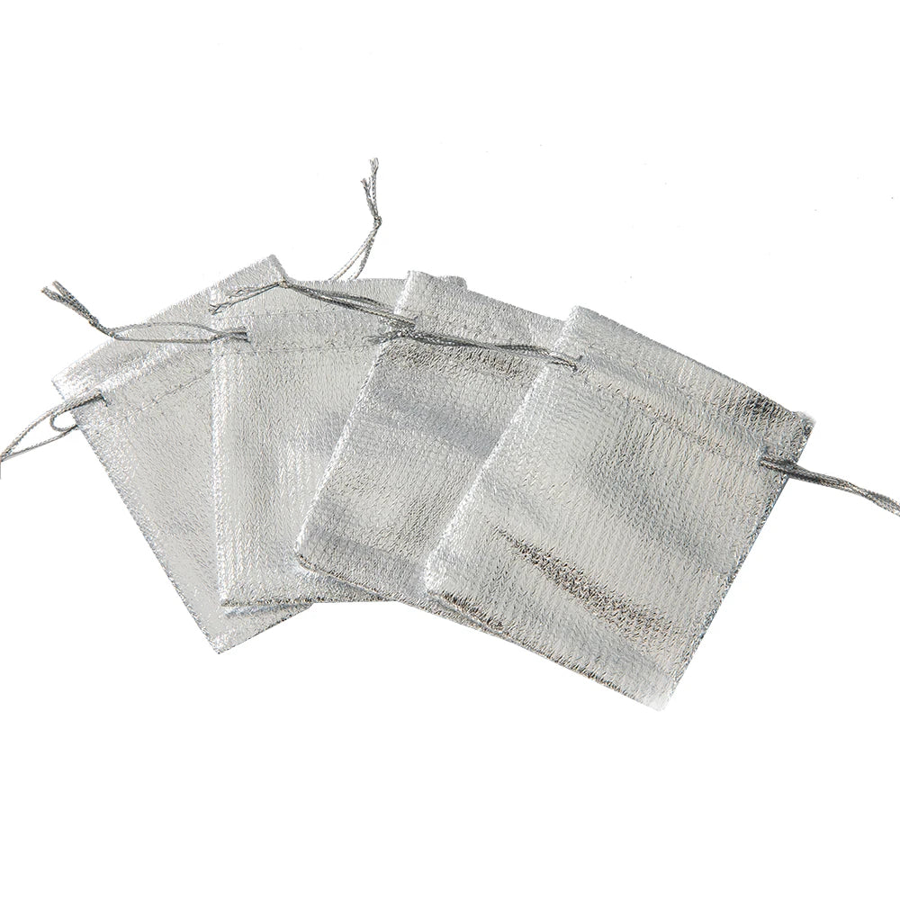 50Pcs Sheer Organza Gift Drawstring With Jewelry Pouches Display Packaging Christmas Candy Wedding Party Festival Gauze Bags
