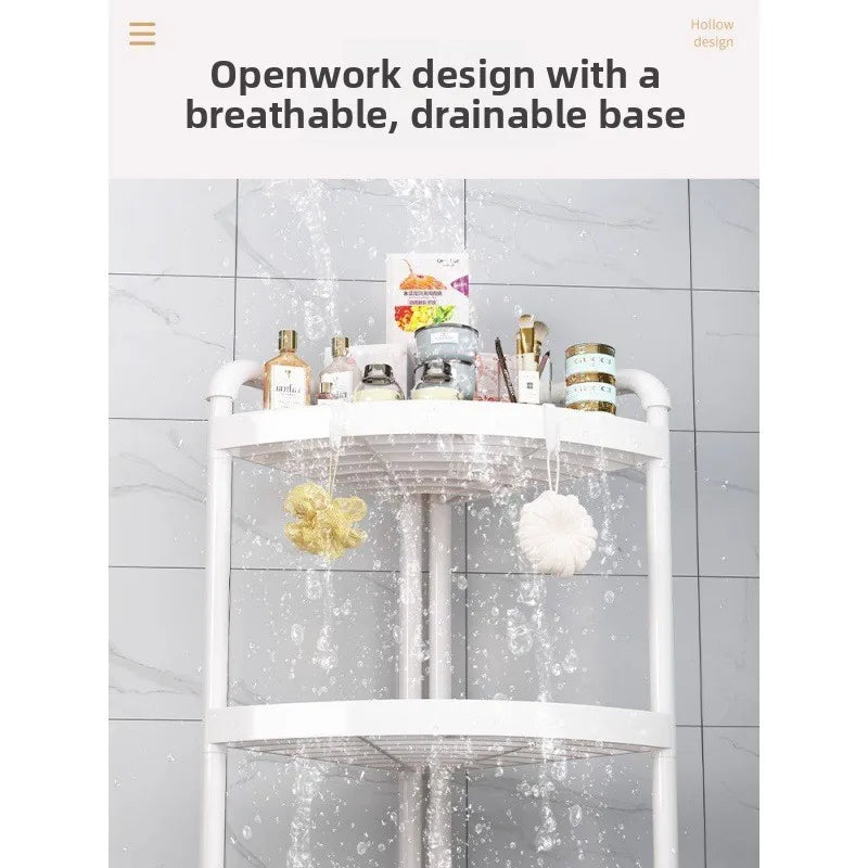 Bathroom storage rack, seam storage rack, household toilet corner storage rack, floor-standing bathroom triangular rack