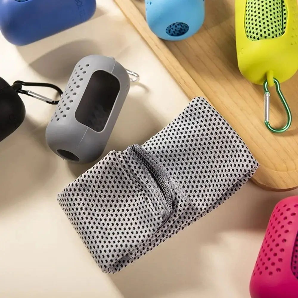 Mini Quick Dry Fitness Cool Towel Portable Microfiber Silica Gel Towel Silicone Bag Quick Drying Towel Sports