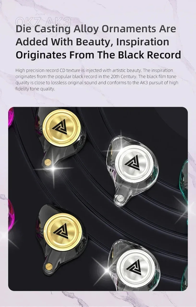 QKZ CK5 FiLe Wired Earphone with Microphone HiFi Music Earphone Professional Gaming And Sports Noise Cancelling Headphones