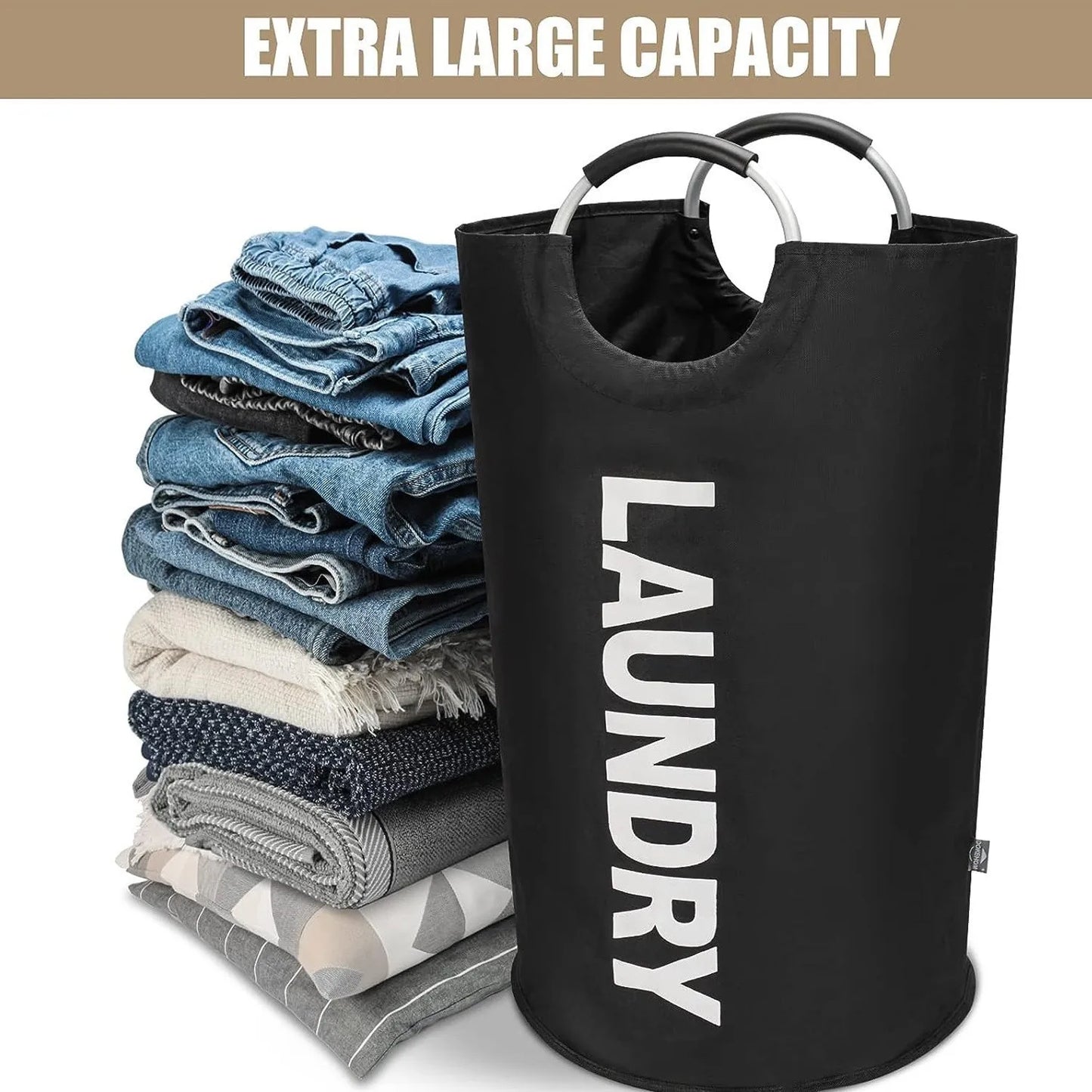 Oxford cloth laundry bag, dirty clothes storage basket, foldable bathroom clothes bucket, large-capacity dirty clothes basket