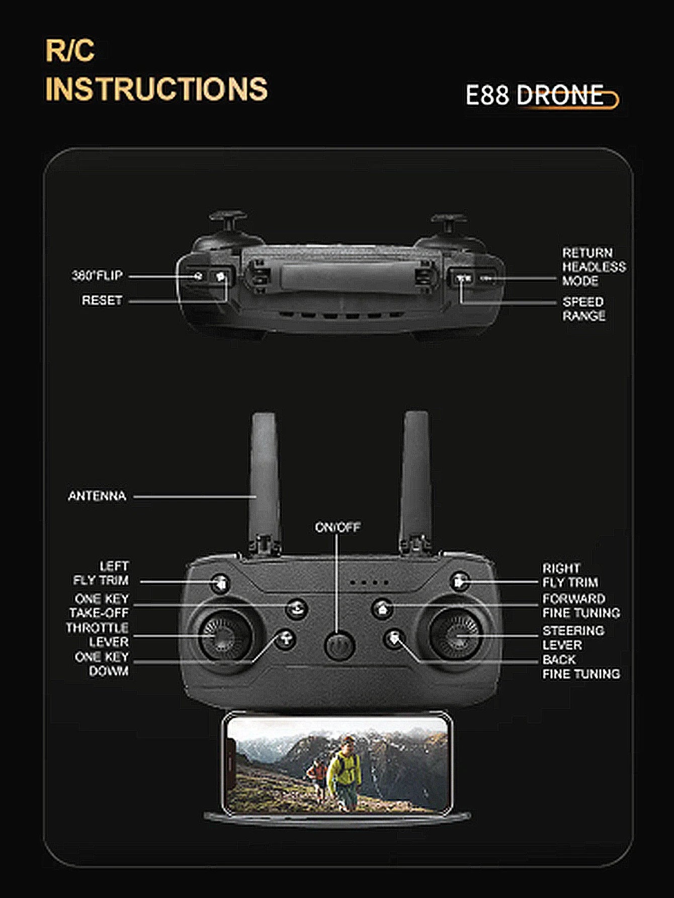 Professional Drone E88 4k wide-angle HD camera WiFi fpv height Hold Foldable RC quadrotor helicopter Camera-free children's toys
