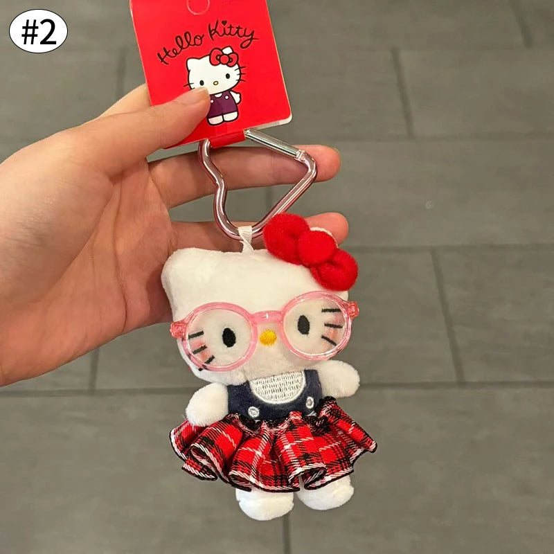 Kawaii Hello Kitty Keychain Cute Cartoon Bag Pendant Plush Doll Charms Car Key Ring Backpack Accessories Women Girl Gifts