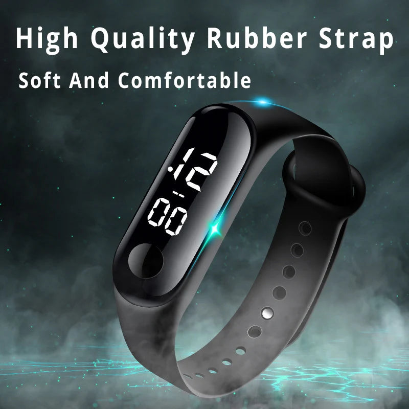 8pcs Children Watches for Girls Rubber Strap Waterproof School Student LED Watch Women Sports Men Digital Clock