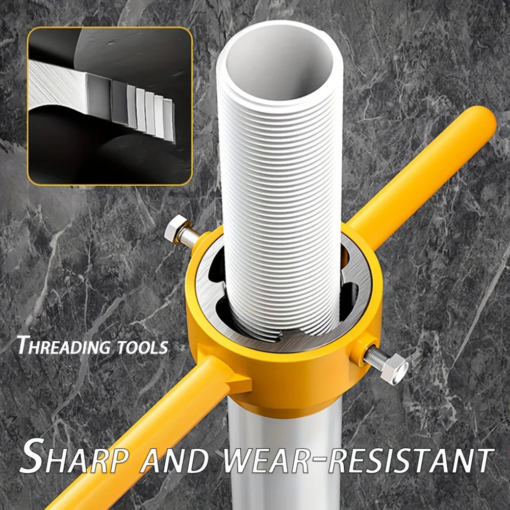 6PCS Plastic Pipe Thread Die Kit 1/2" 3/4" 1" 60° Taper Pipe Plumbing Thread Tools Water Pipe Die Tap Wrench Set PVC/NPT Manual