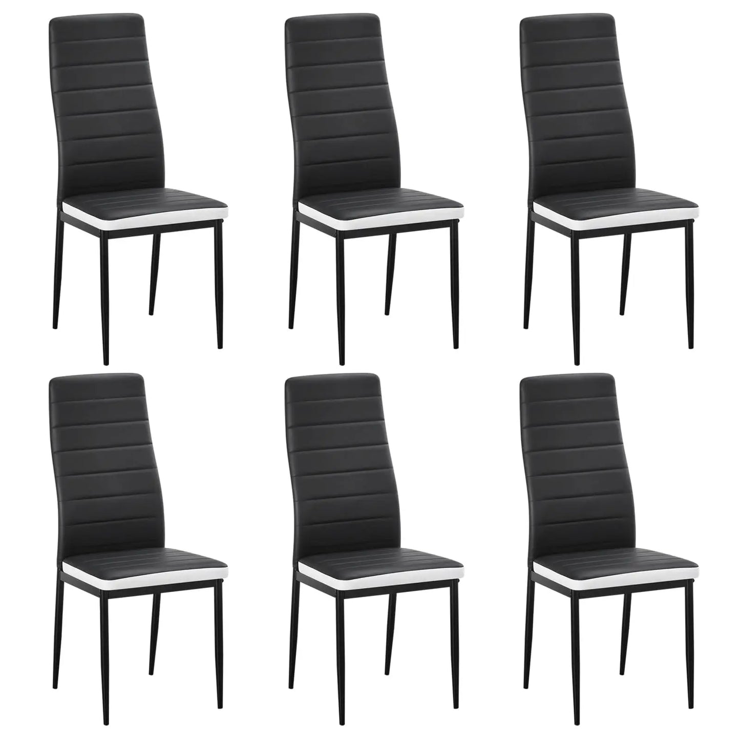 Modern Dining Chairs, Kitchen Chair Leather with Metal Legs and Foot Pads,Thick Padded Seats,Backrest Set