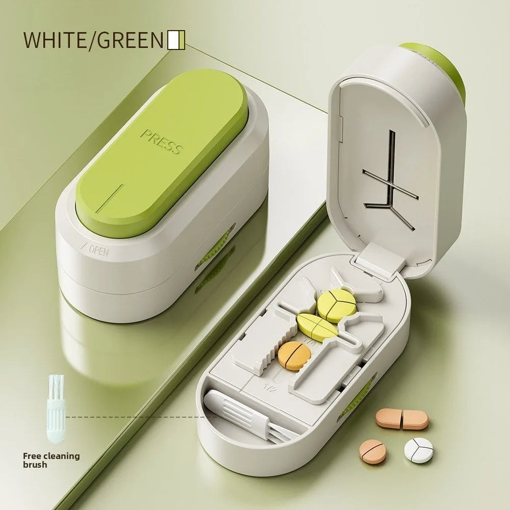 New Quartering Pill Cutter Storage Box Portable Drug Tablet Medicine Dustproof Divider Organizer Crusher Pill Cutter
