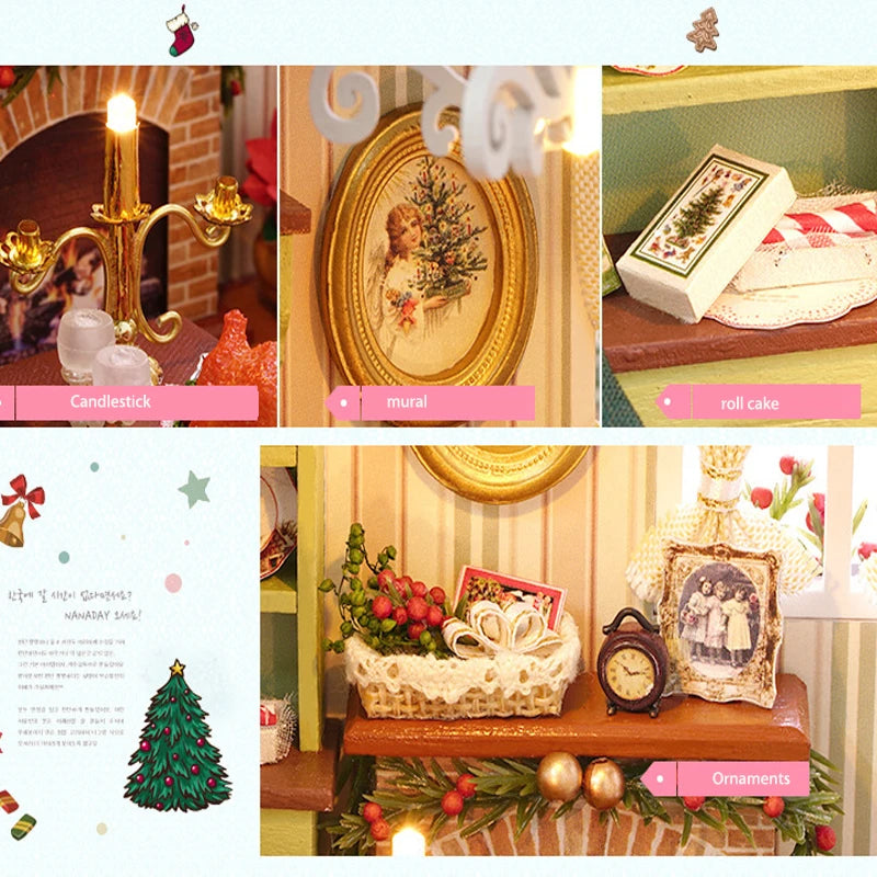DIY Miniature Dollhouse Kit Assemble Puzzle 3D Wooden House Room Craft With Furniture LED Lights For Friends Birthday Gift Toys