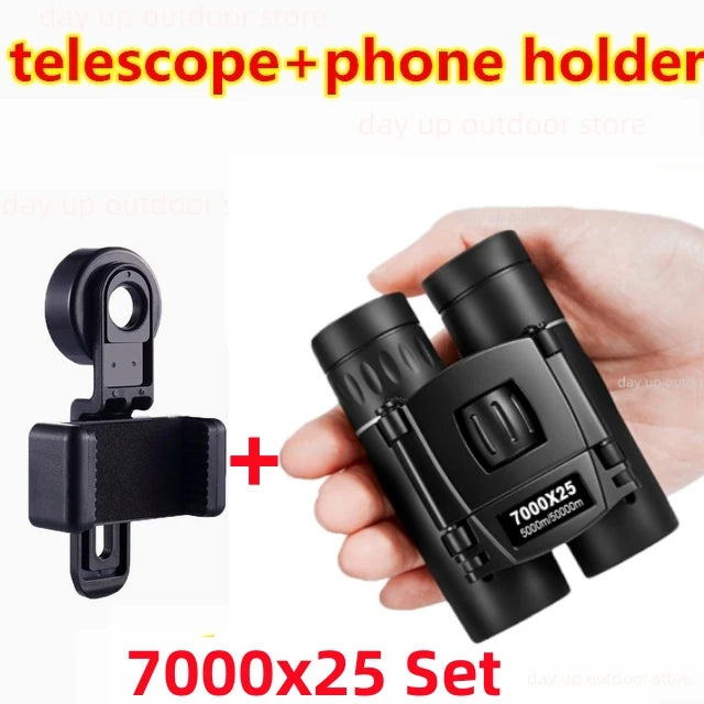 9000x25 HD Zoom Portable Powerful Binoculars Long Range BAK4 Telescope Jumelles Folding Optics for Outdoor Hunting Camping