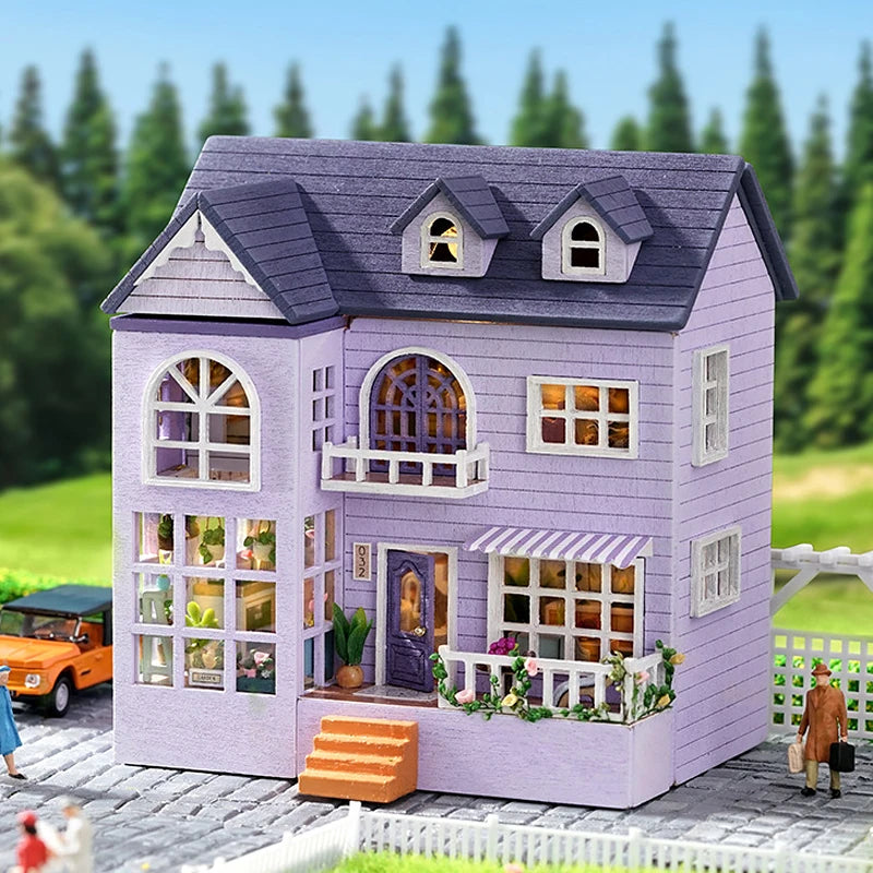 DIY Wooden Doll Houses Mini Assembly Handmade Small House Creative Scene Decoration DollHouse For Toys Birthday Gifts