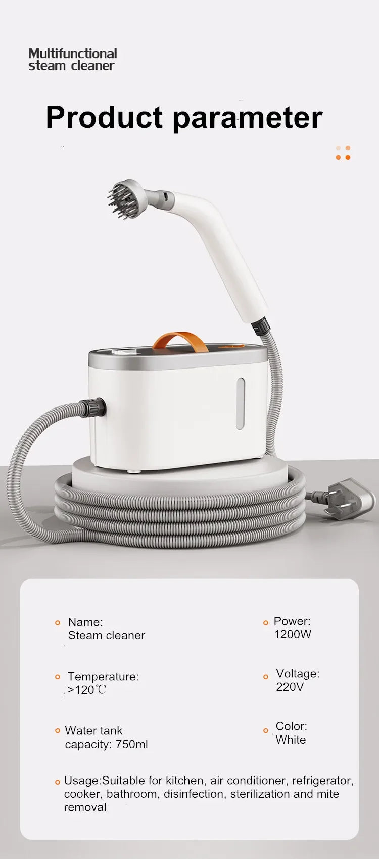 TINSOL New Handheld High Temperature Steam Cleaner Kitchen Hood Cleaner for Deep Cleaning and Sanitising Electric Steam Cleaner