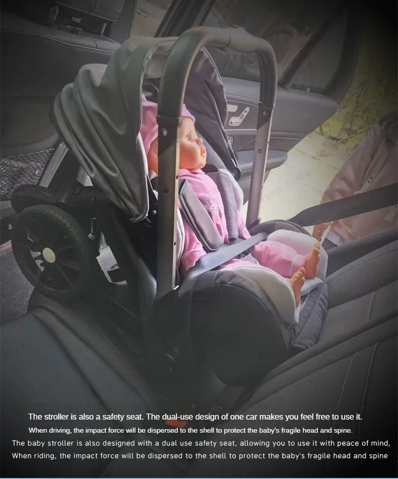 EU STOCK Foldable Lightweight baby stroller Multifunctional Four Wheels poussette bebe 3 en 1 Portable baby wagon