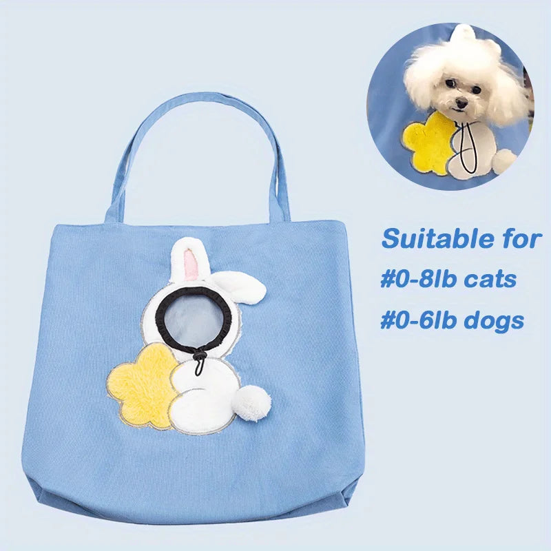 Pet Shoulder Carrying Bag, Cute Bee-Shaped Pet Canvas Shoulder Bag Cat Carrier, Portable Cats Small Pet Canvas Tote Chest Bag