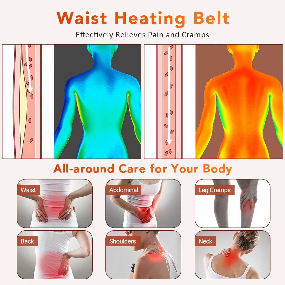 Electric Heating Waist Belt Warm Thermal Pad 10-gear Temperature Control Office Household Warm Artifact Hand Uterus Body Warmer