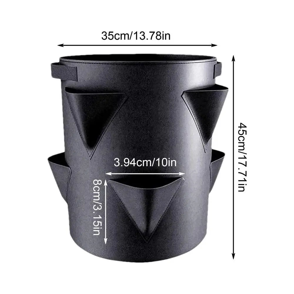 7 Gallons Strawberry Planting Bag Grow Bag With 6 Side Grow Pocket Portable Tomato Planting Bags Strawberry Pots Planting Pots