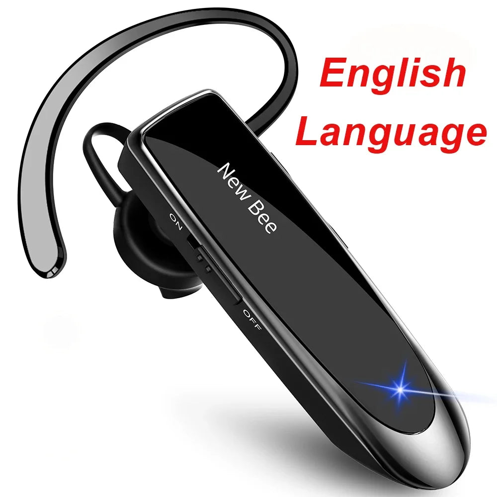 New Bee B41 Bluetooth Headset Wireless Headphones Hands-free Earphones 22H with Mic Single Earpiece for Business Driving