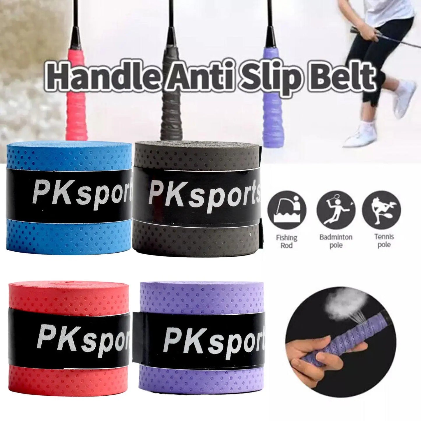 3PCS Tennis Racket Grip Tape PU Absorbent Tennis Racket Badminton Grip Tape Anti Slip Tennis Accessories