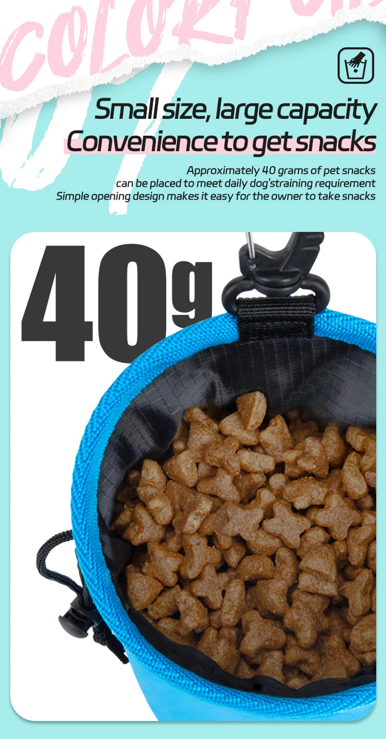 SMALL COMBINATION Portable Dog Training Snack Bag Puppy Dog Snack Bag for Leash Outdoor Pet Snacks Awards Waist Bag XZH-T24001-1