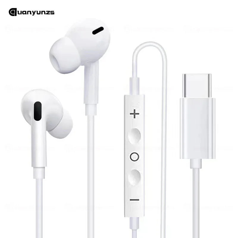 Type c Wired Earphones Cable Earbuds for Apple Lightning Headphones for Iphone 5 6 8 7 Plus X XS MAX XR 10 11 12 13 14 Pro 15 16