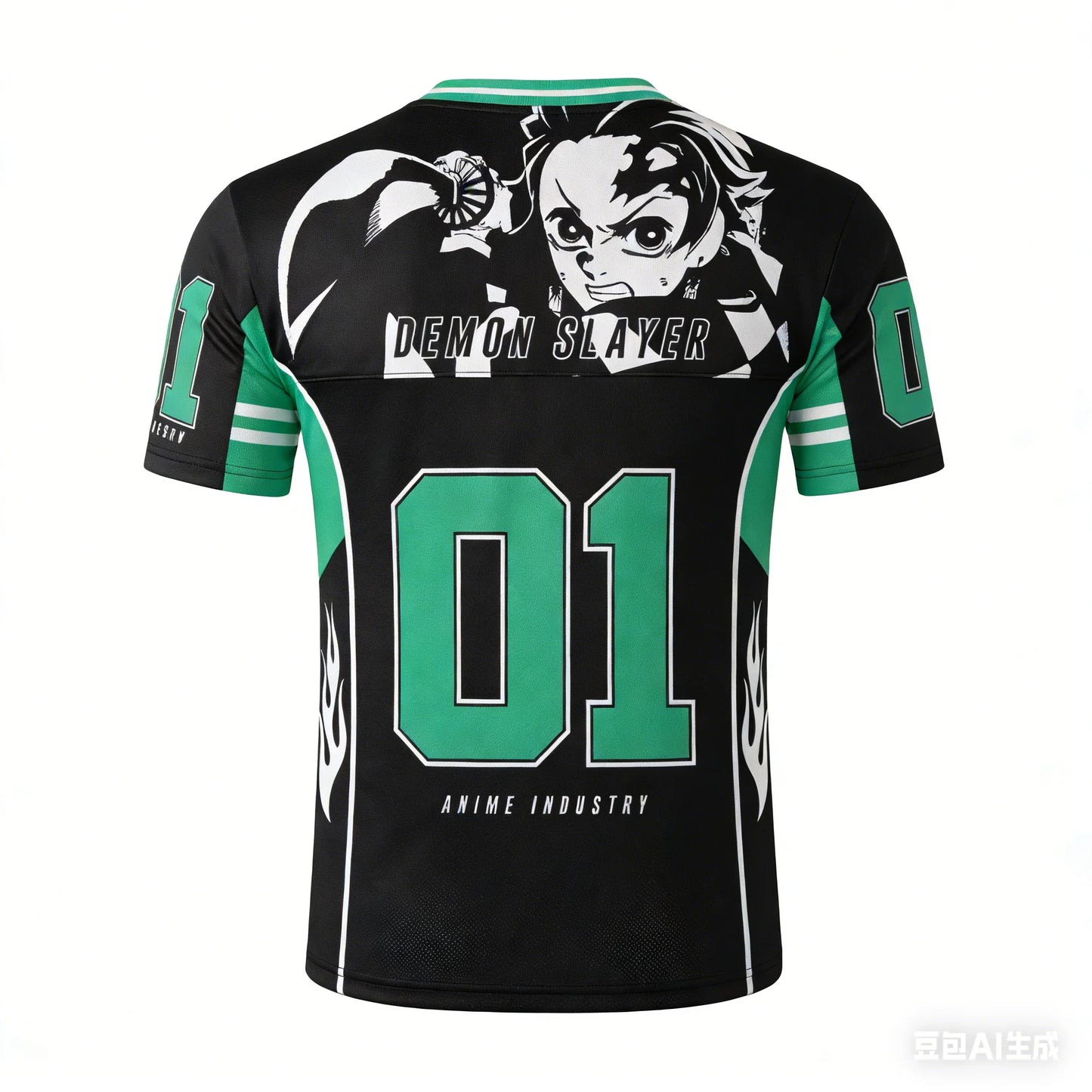 Demon Slayer Adult and Kids American-Style Jersey T-Shirt, Multi-Character 3D Print Trendy Anime Short Sleeve, Shorts Friend