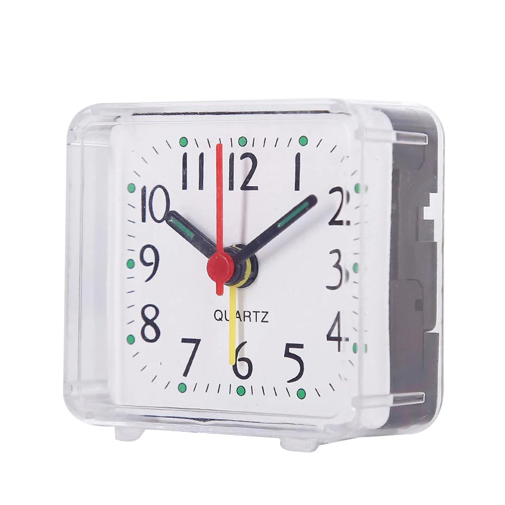 Small Battery Operated Quartz Alarm Clock with Beeping Sound for Bedside Use Featuring Clear Numbers and Reliable Performance