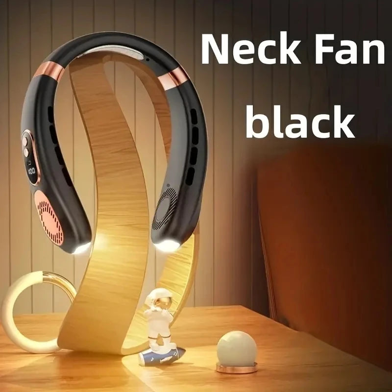 Personal Fan with LED Indicator, USB-C Charging, Long-Lasting 4000mAh Battery, Hands Free Bladeless Fan with 5 Adjustable Speeds