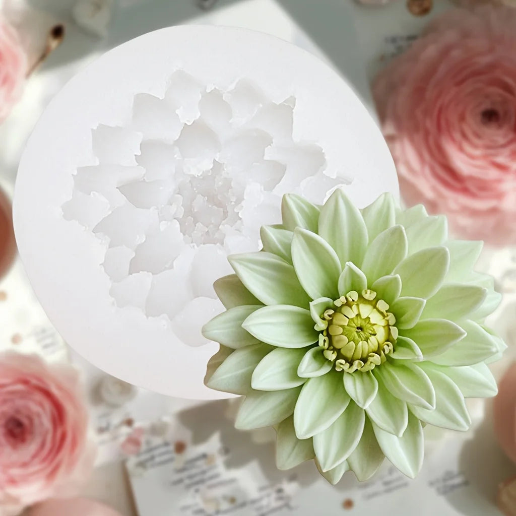 1-Cavity Rose Flower Mold - Non-Stick Silicone Mold for Candles, Soap, Plaster, and Aromatherapy - Easy to Demold, Reusable Floral Mold, Suitable for DIY Home Decor, Weddings, Parties - Suitable for Beginners and Professional