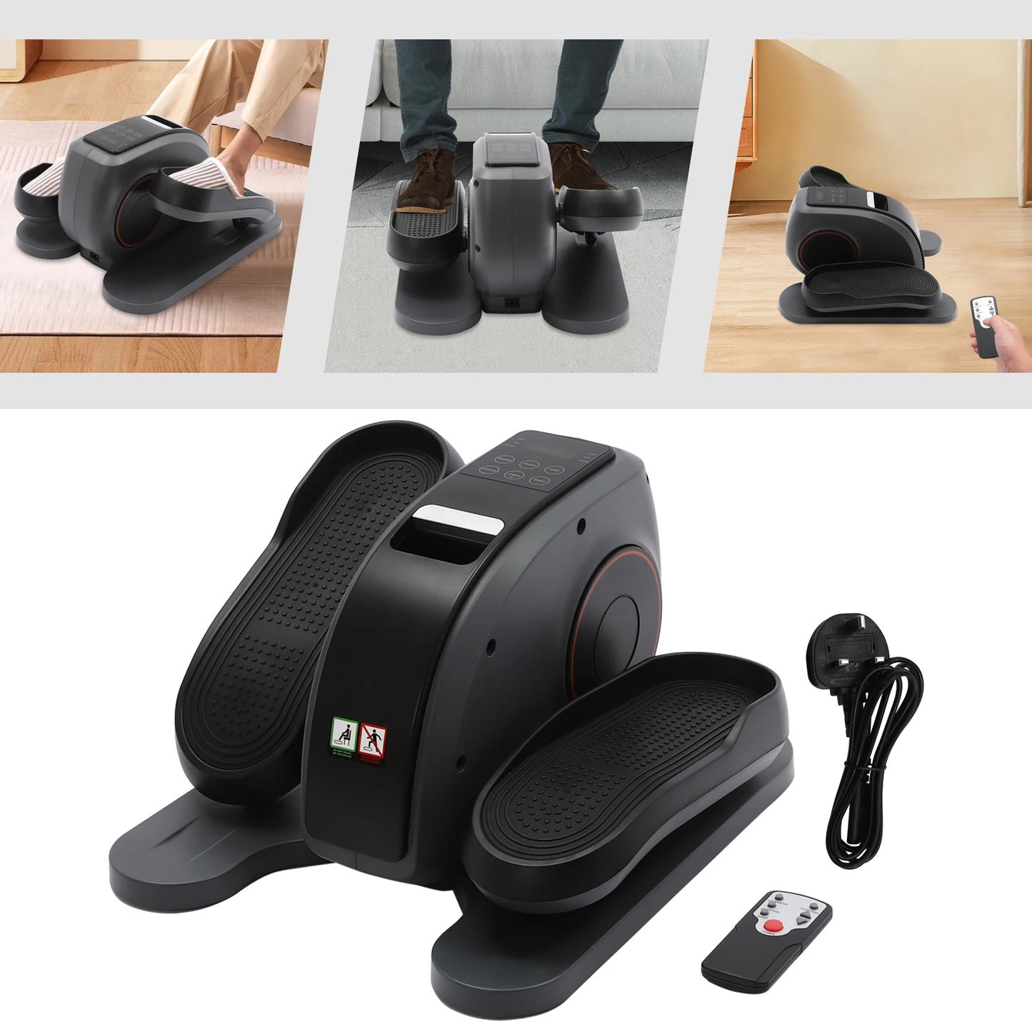 Electric Seated Leg Foot Pedal Exerciser Under Desk Leg Machine with Remote Control for Home