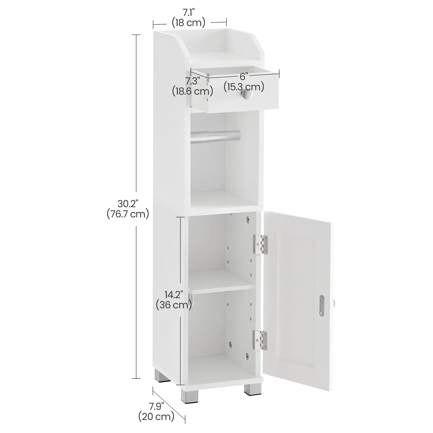 VASAGLE Small Bathroom Storage Cabinet Toilet Paper Holder with Storage Toilet Paper Storage Cabinet Bathroom Organizer
